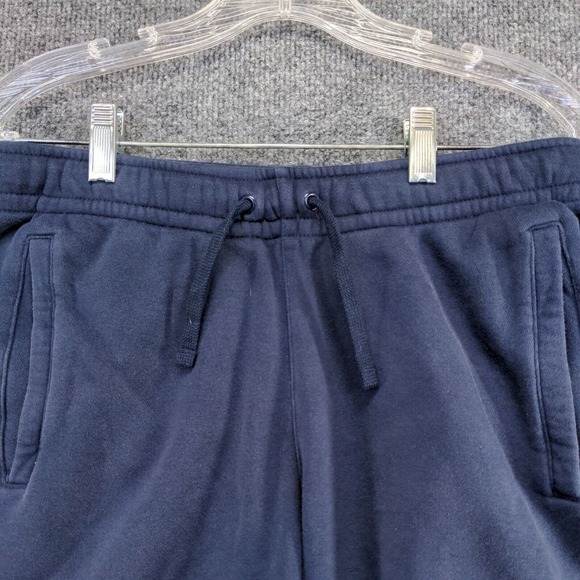 Nike Men's Cut Off Sweat Shorts Blue Size Small Cotton Blend Slash Pockets - Picture 6 of 10
